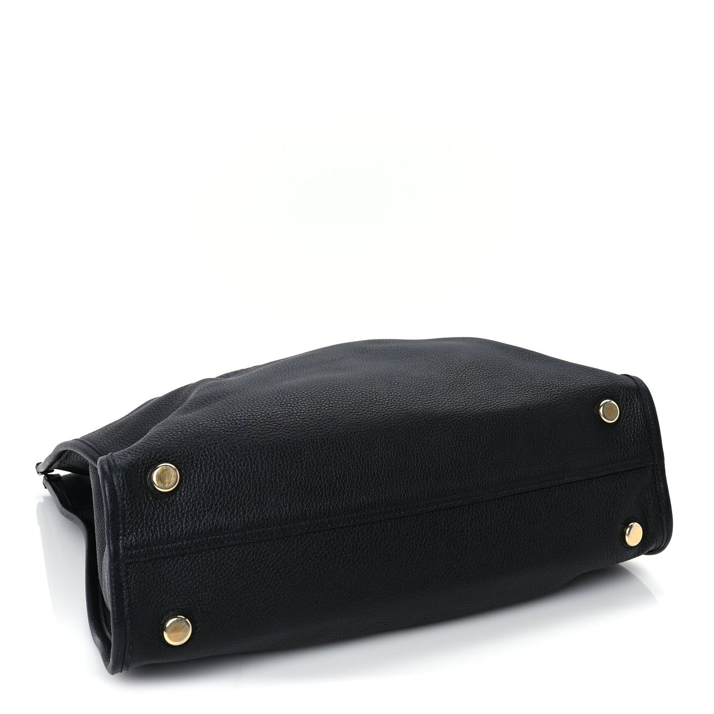 Pebbled Calfskin Large Logo Tote Black
