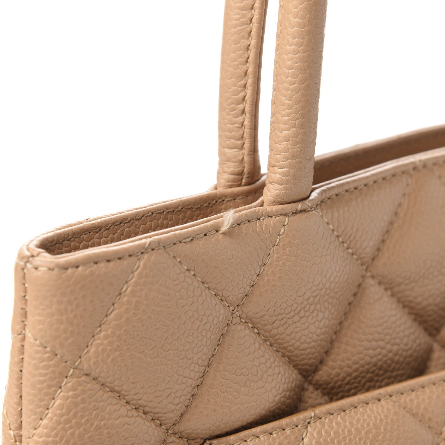 Chanel Caviar Quilted Medallion Tote Beige 13 of 14
