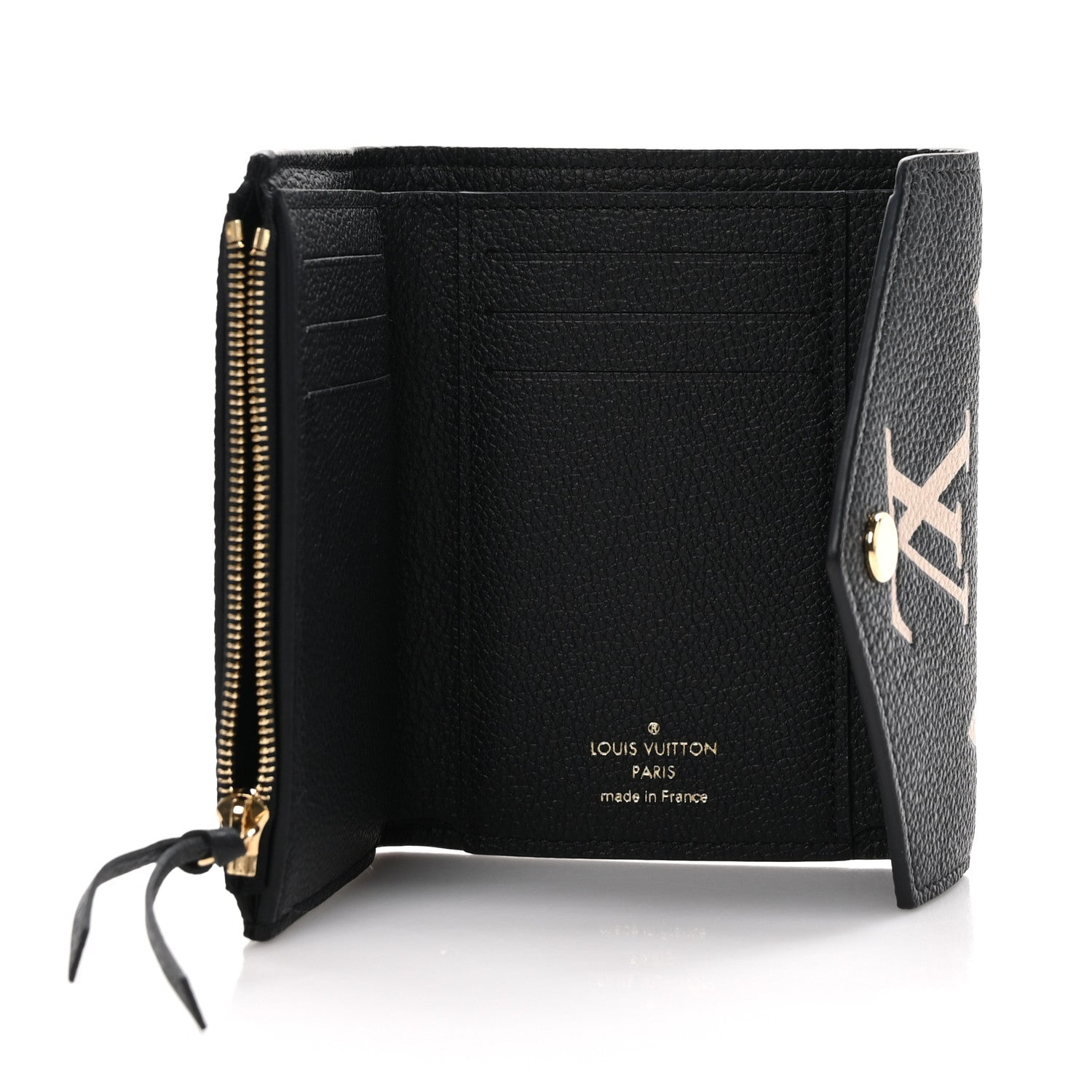 Louis Vuitton LOUIS VUITTON Empreinte Monogram Giant Victorine Wallet Black Beige 5 of 7