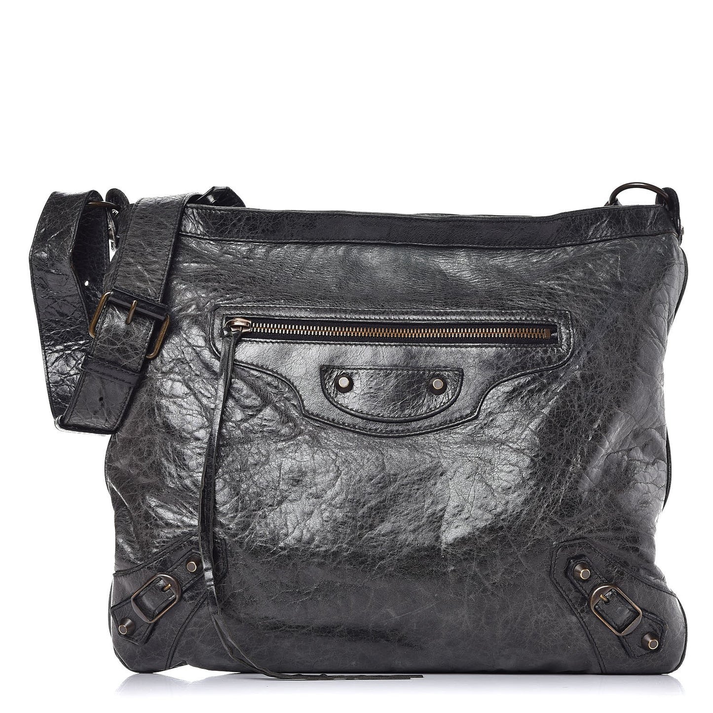Chevre Classic Hardware Flat Messenger Black