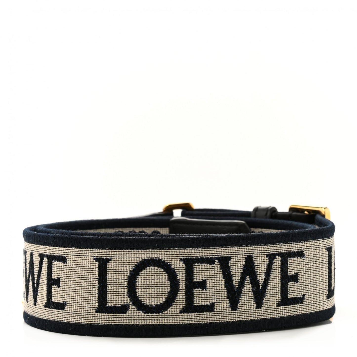 Calfskin Jacquard Anagram Strap Navy Black
