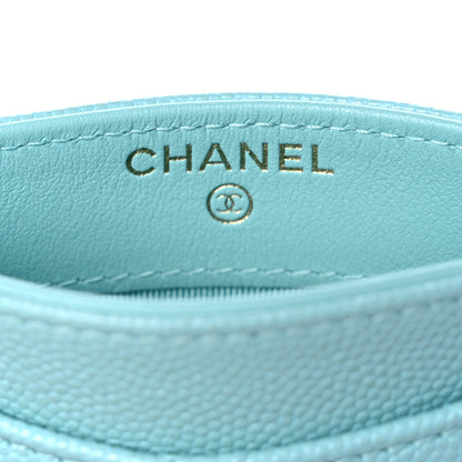 Chanel Caviar Quilted Card Holder Light Blue 6 of 10