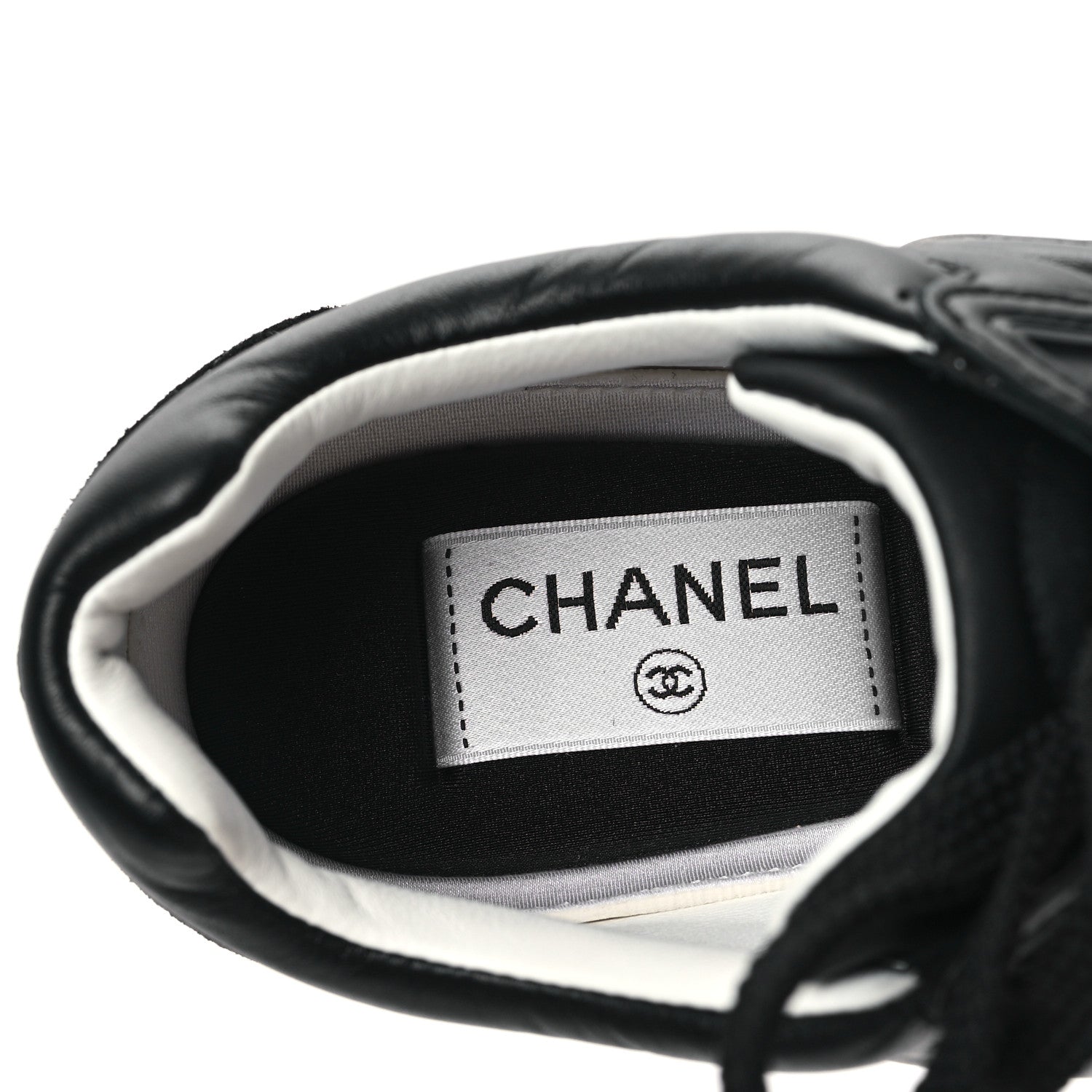 Chanel Calfskin CC Sneakers 36 Black 7 of 9