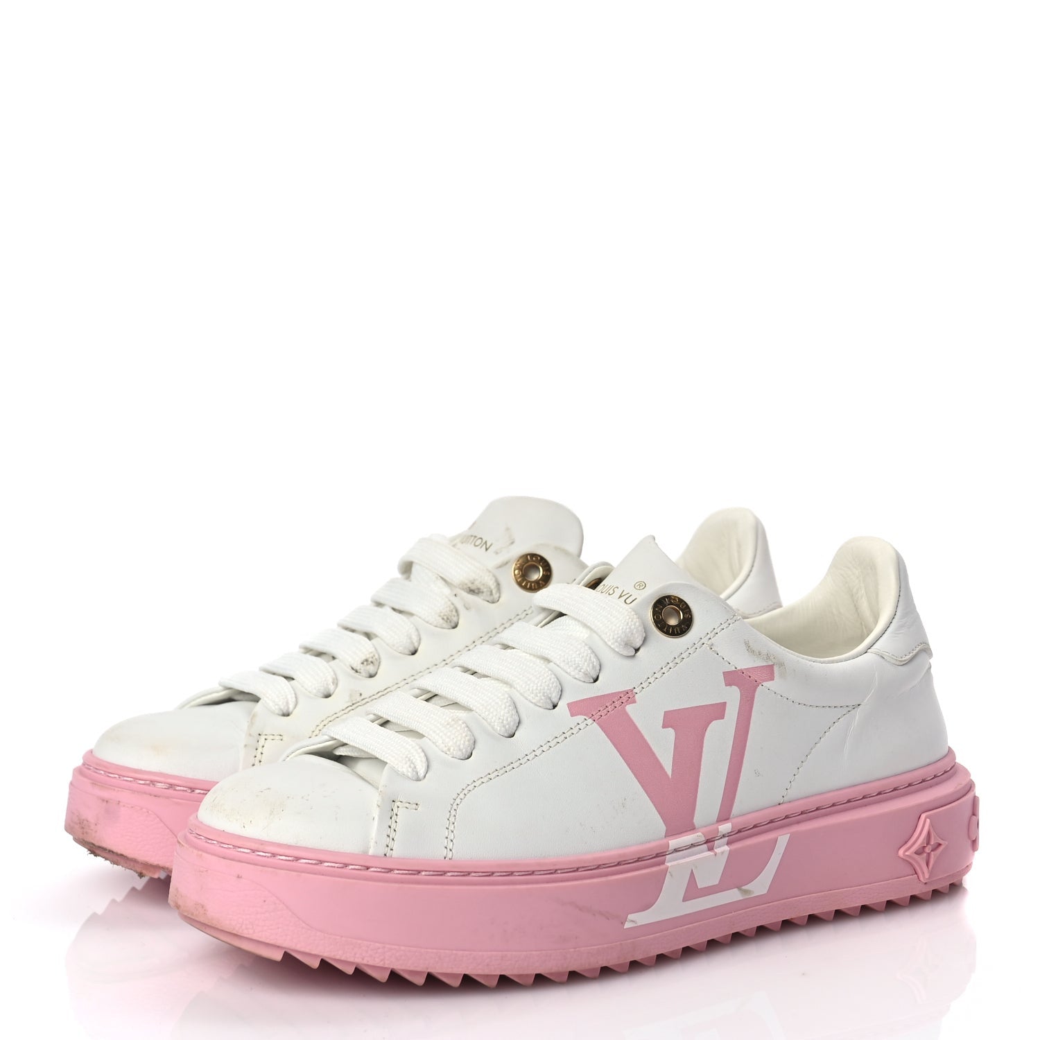 Louis Vuitton Monogram Time Out Sneakers 36 White Pink 2 of 8