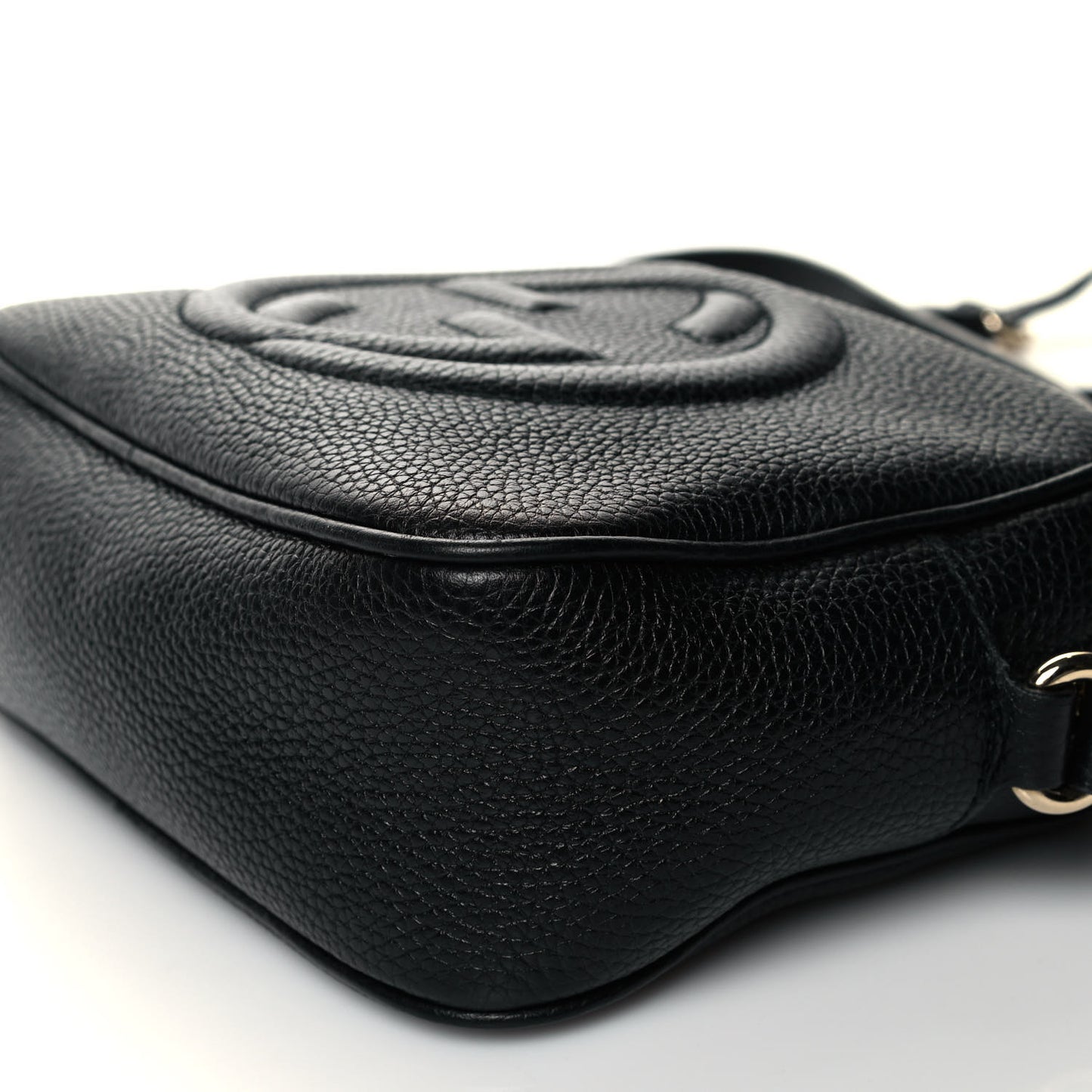 Pebbled Calfskin Small Soho Disco Bag Black