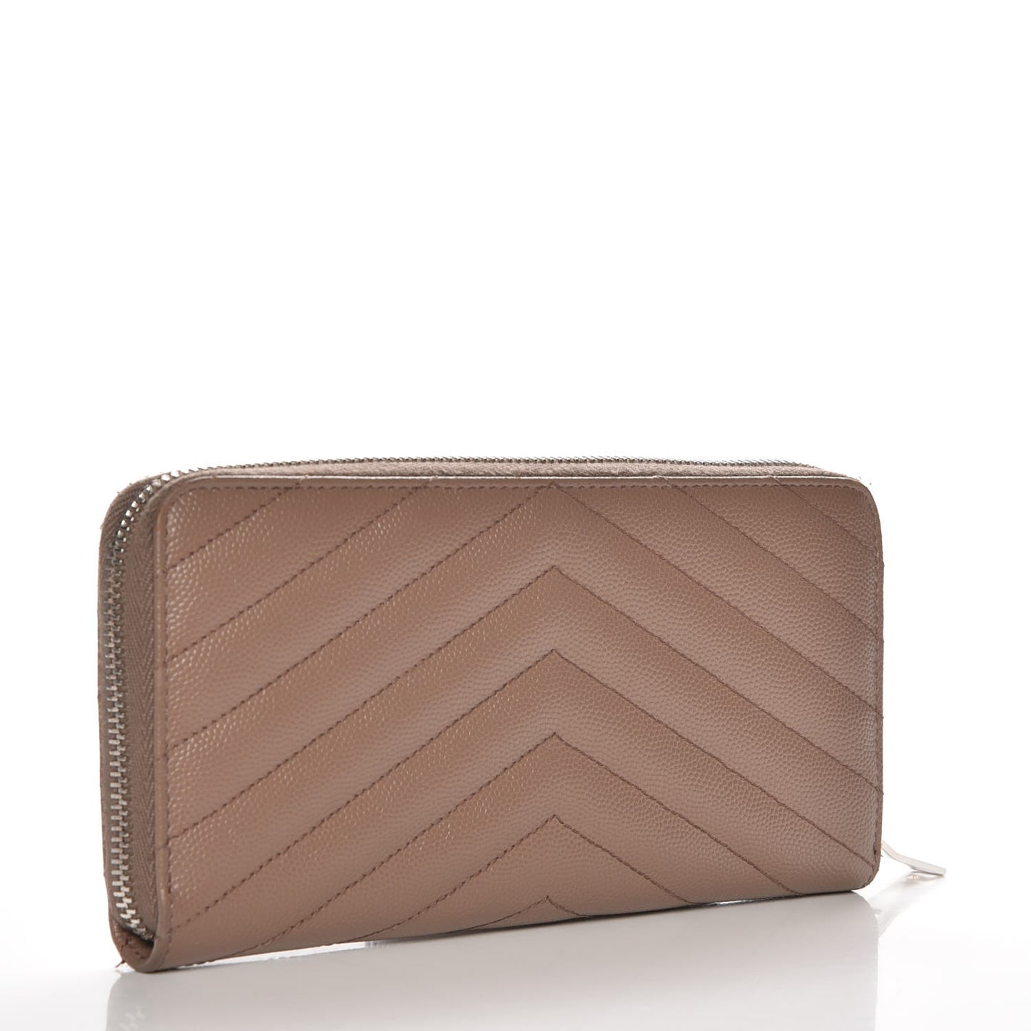 Grain De Poudre Matelasse Chevron Monogram Zip Around Wallet Pale Blush