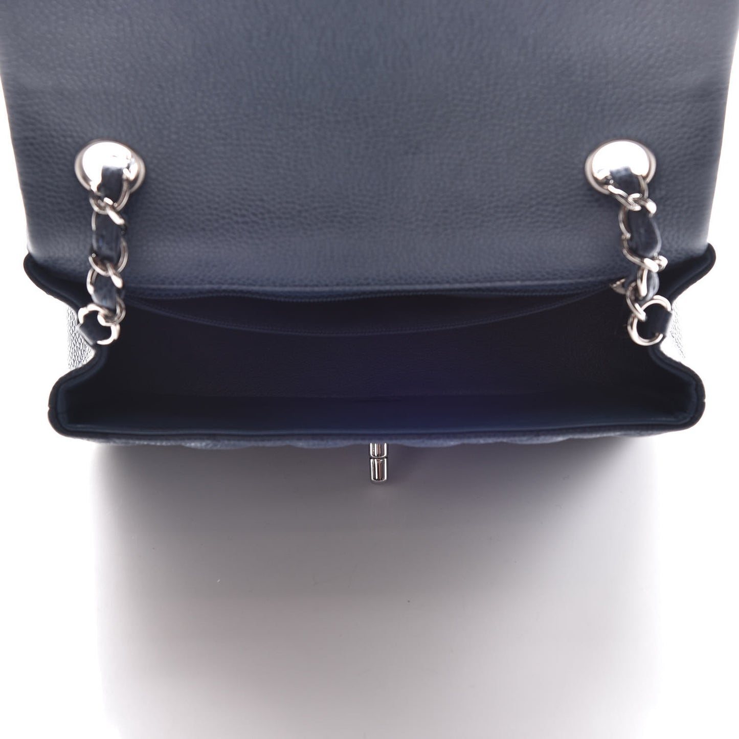 Caviar Quilted Mini Rectangular Flap Blue