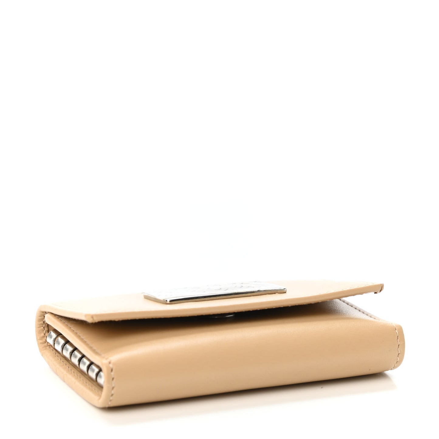 Calfskin Square G 6 Key Holder Case Beige