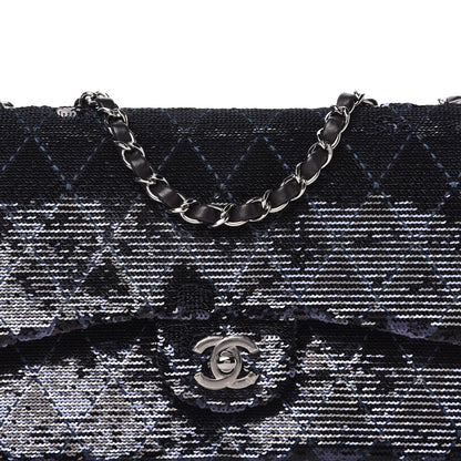 Chanel Sequin Quilted Medium Single Flap Blue 10 of 11