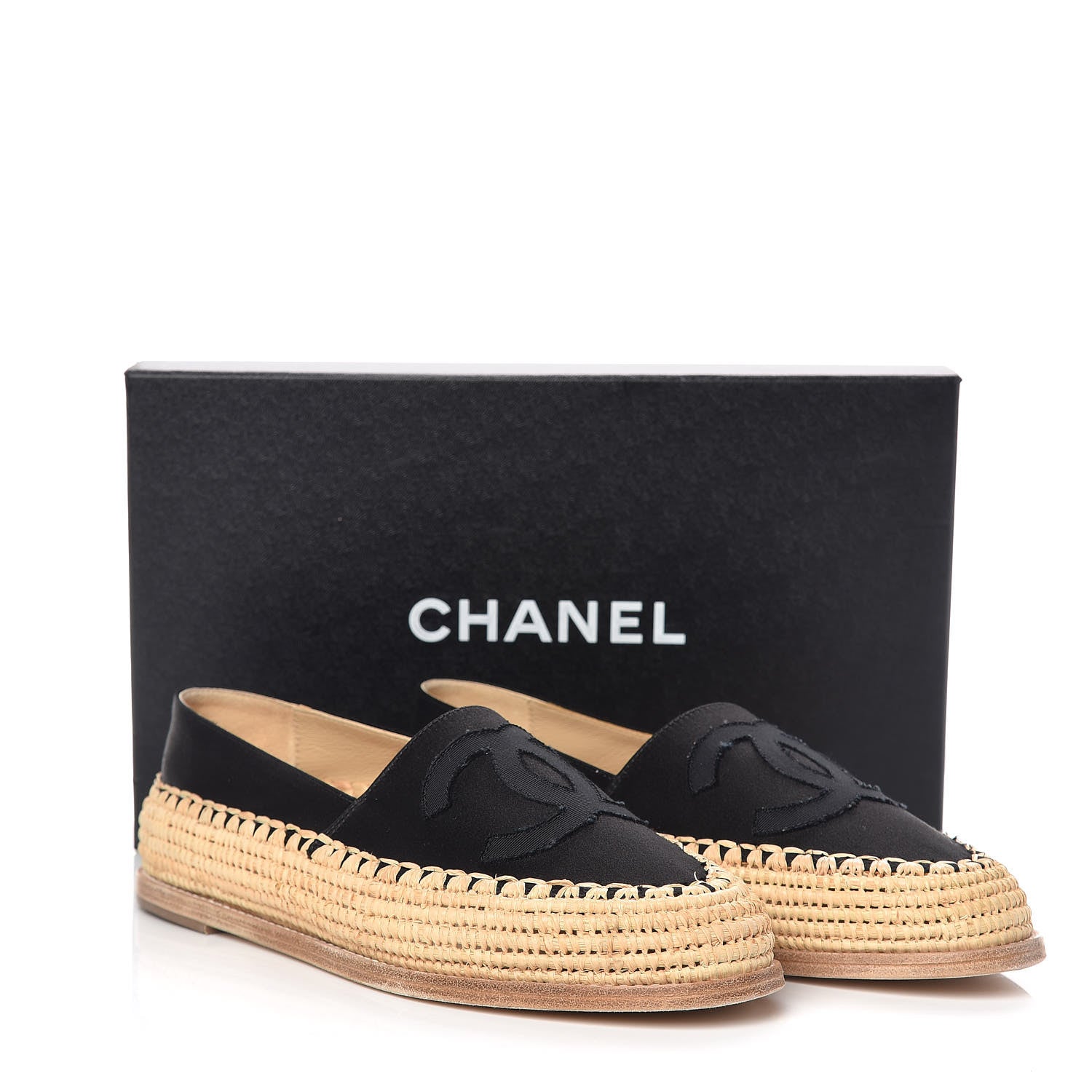 Chanel Satin Grosgrain CC Espadrilles 38 Black 11 of 11