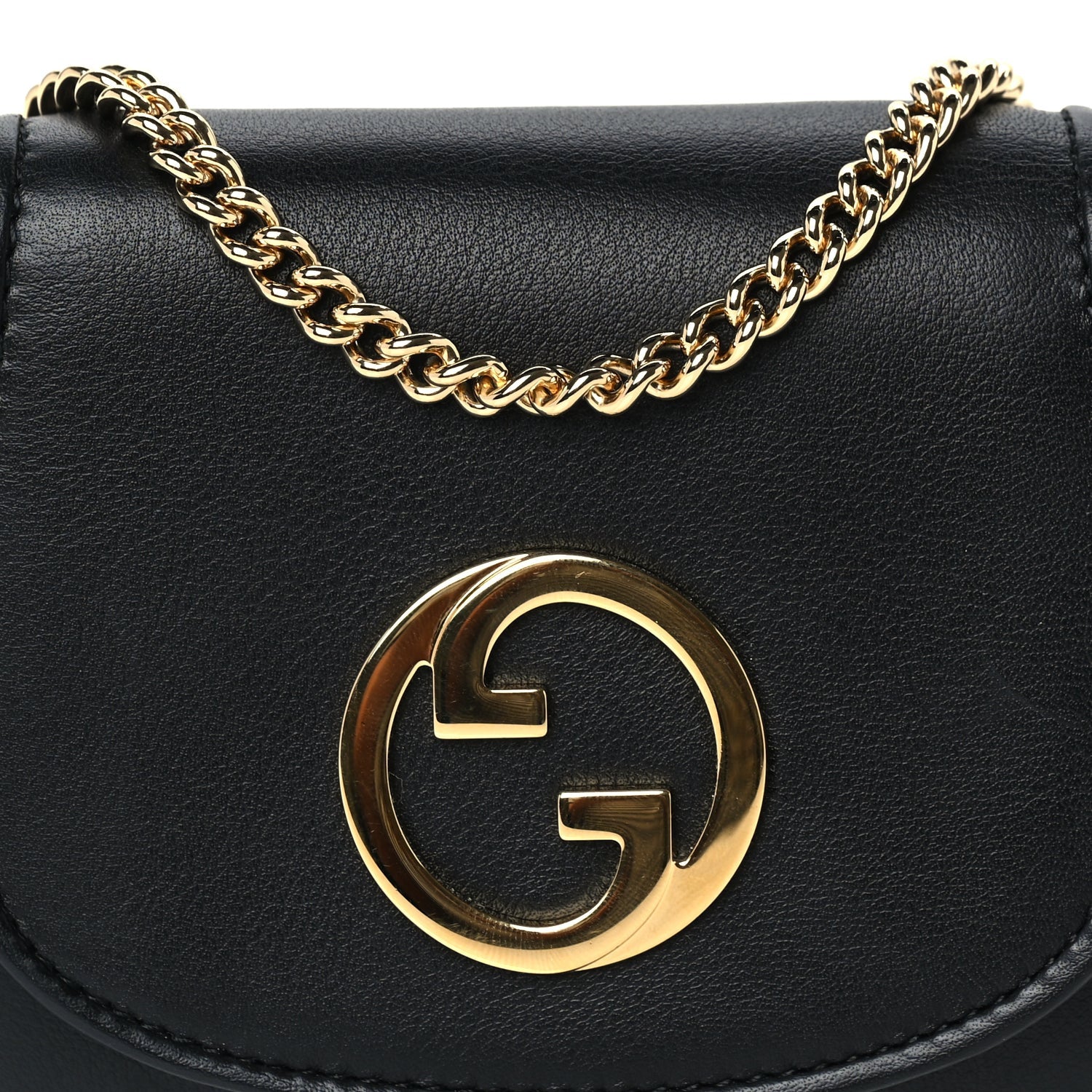 Gucci Roxy Calfskin Medium Blondie Chain Wallet Black 6 of 8