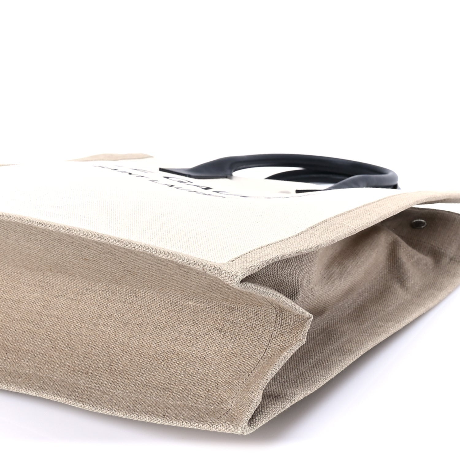 Saint Laurent Linen Calfskin Rive Gauche North South Tote Optic White 8 of 8