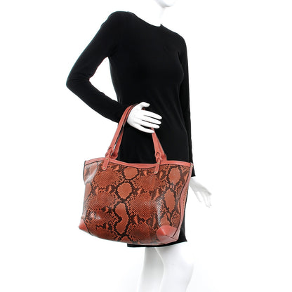 Gucci Python Medium Craft Tote Coral 2 of 9