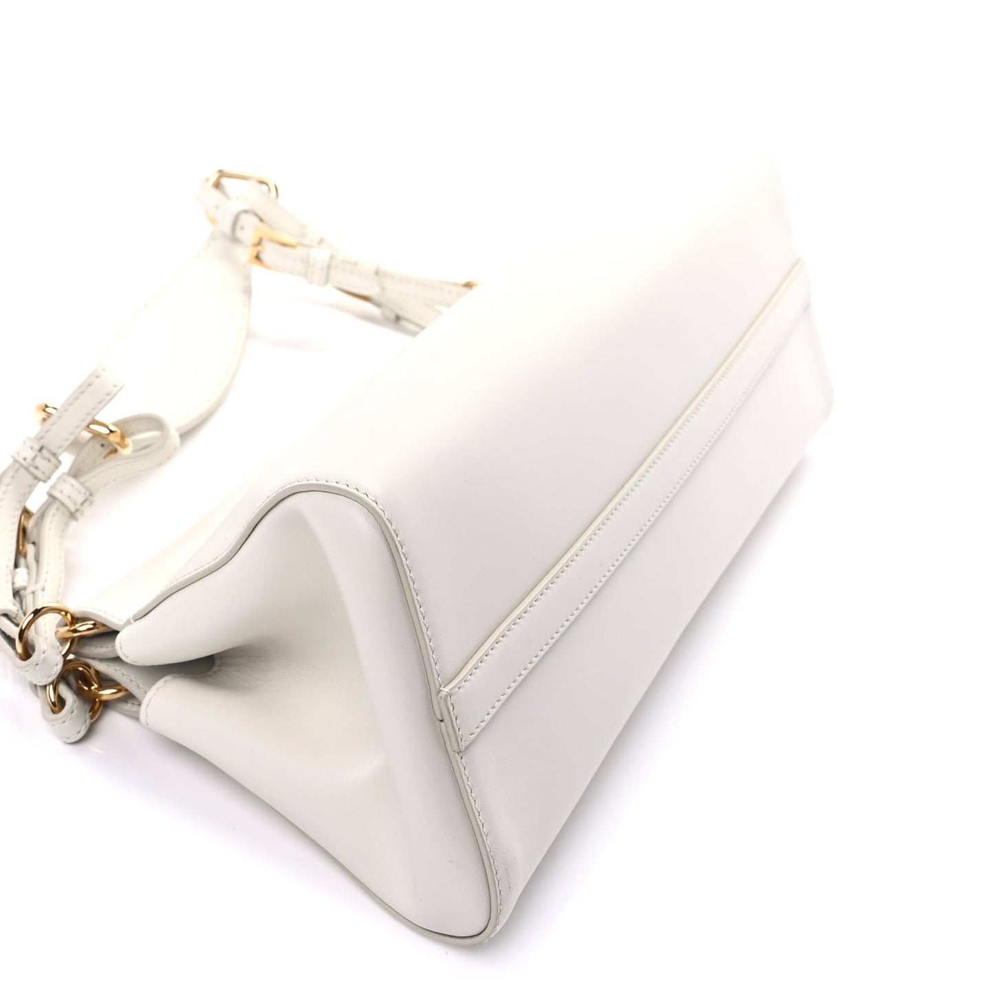 Calfskin Medium Enchaine Bag Bianco