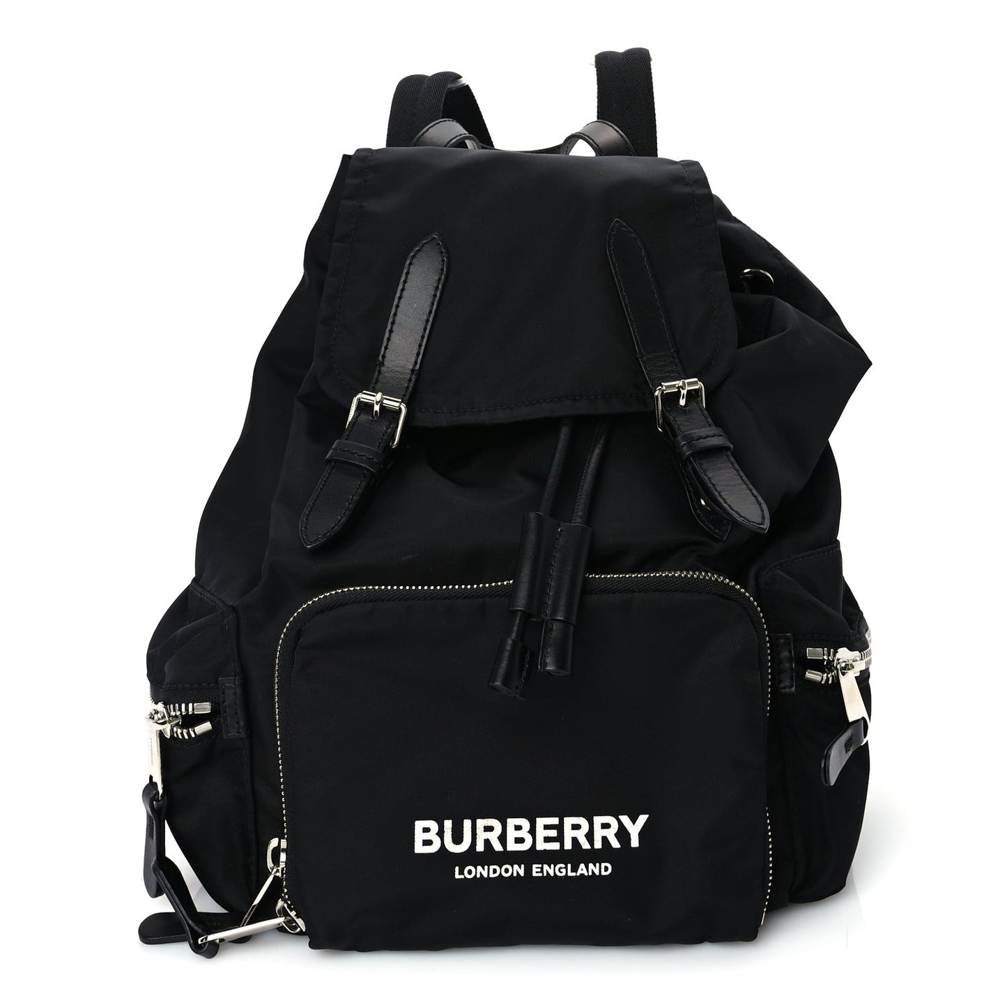 Nylon Logo Print Medium Rucksack Backpack Black