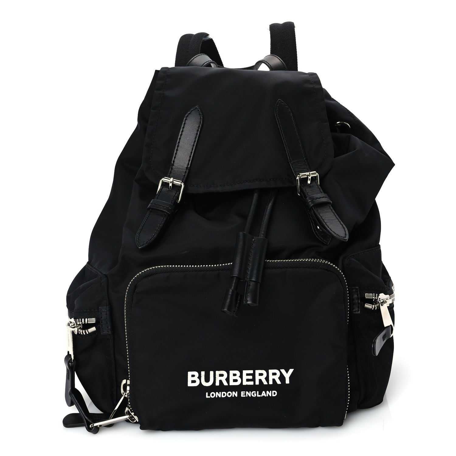 Burberry Nylon Logo Print Medium Rucksack Backpack Black 1 of 8