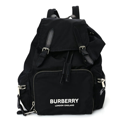 Burberry Nylon Logo Print Medium Rucksack Backpack Black 1 of 8