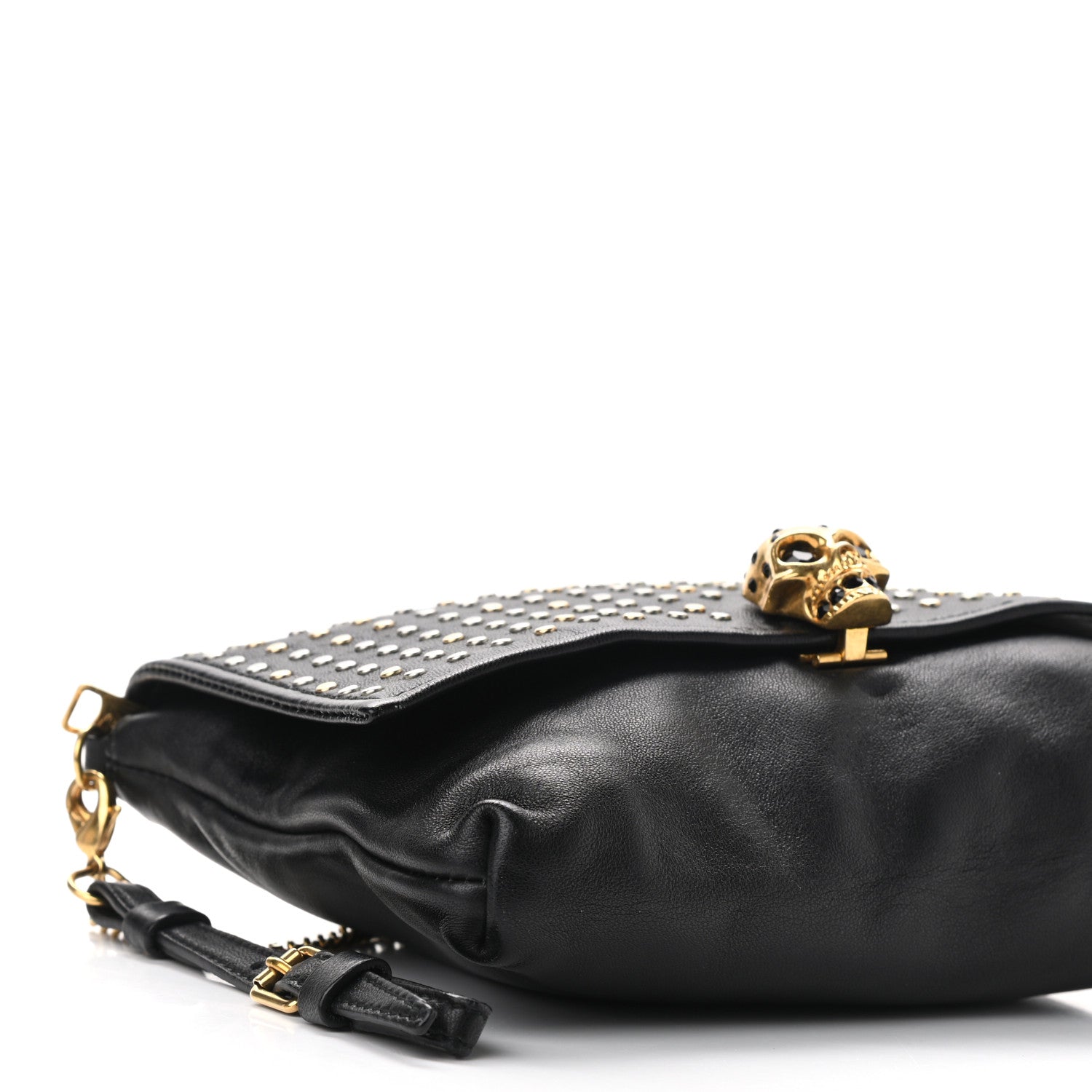 Alexander McQueen Calfskin Studded Skull Bag Black 9 of 11