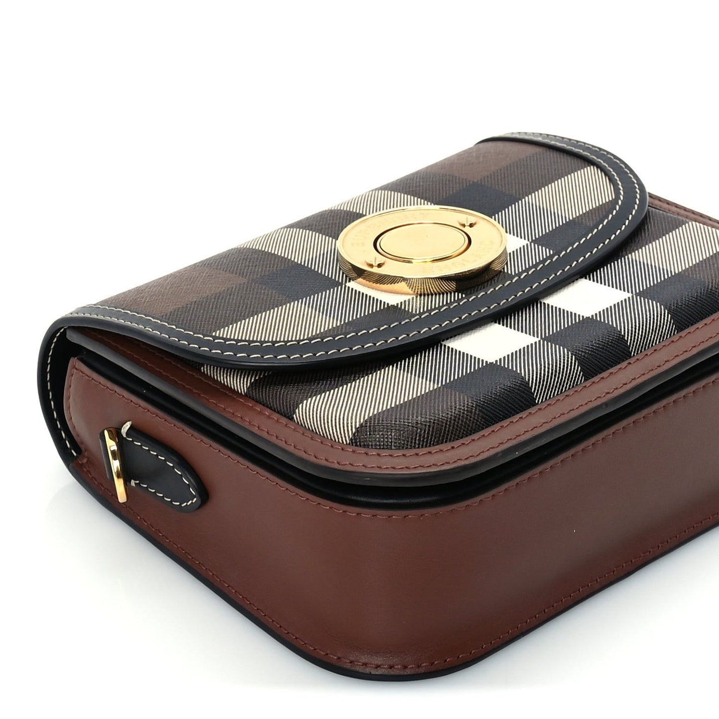 Calfskin Check Small Elizabeth Bag Brown