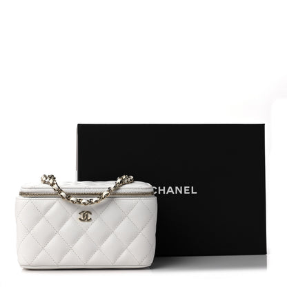 Chanel Caviar Quilted Small Vanity Case With Chain White 11 of 11