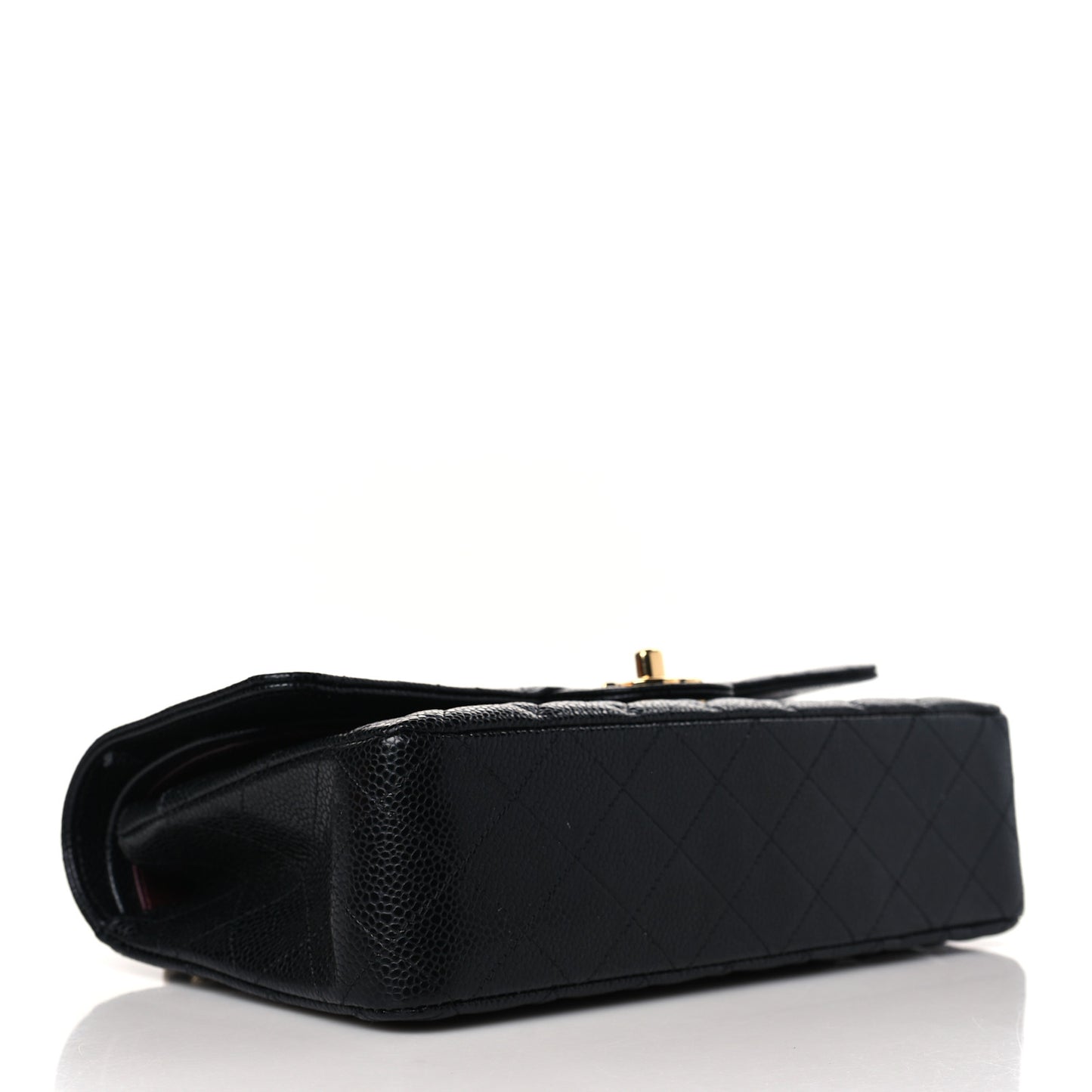 Caviar Quilted Medium Double Flap Black