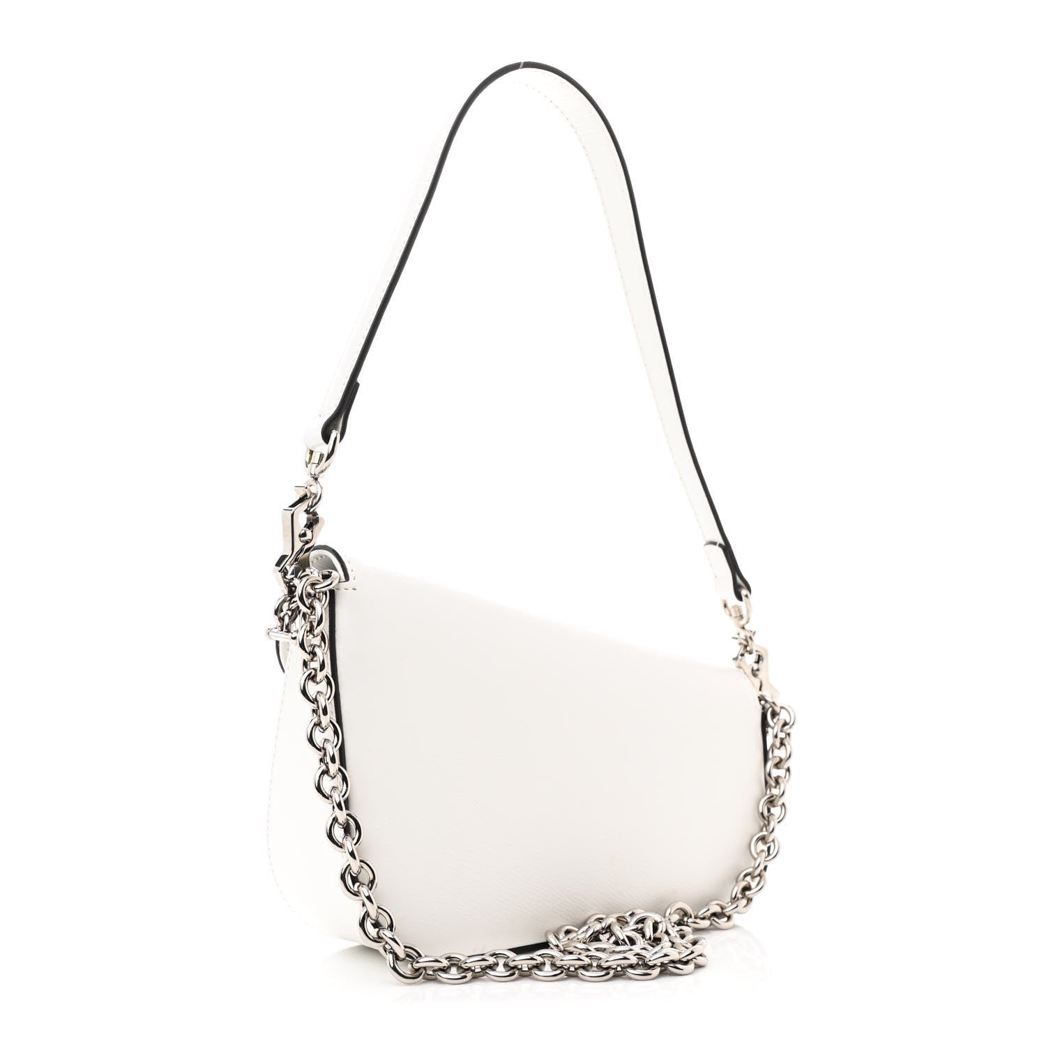 Gucci Calfskin Mini Horsebit 1955 Asymmetric Shoulder Bag White 3 of 7
