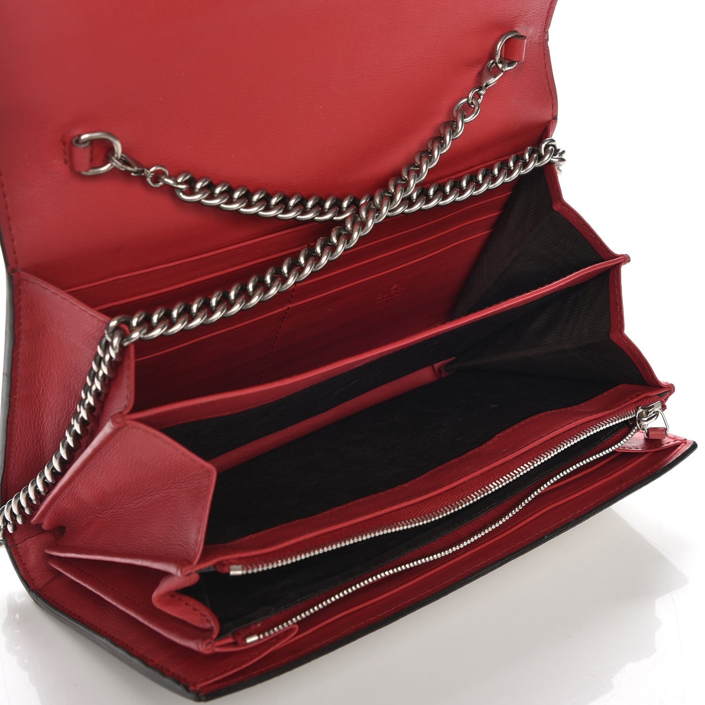 GG Supreme Monogram Mini Dionysus Chain Wallet Beige Vulcanic Red