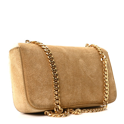 Celine Suede Shearling Triomphe Chain Shoulder Bag Beige 3 of 11