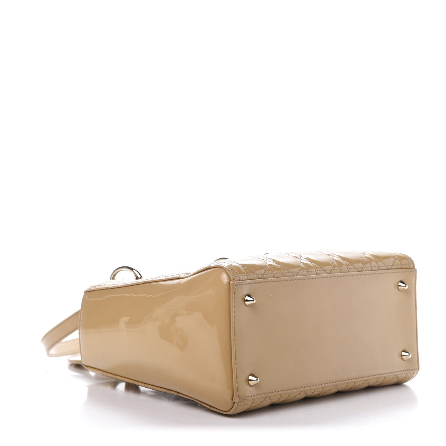 Patent Cannage Medium Lady Dior Beige