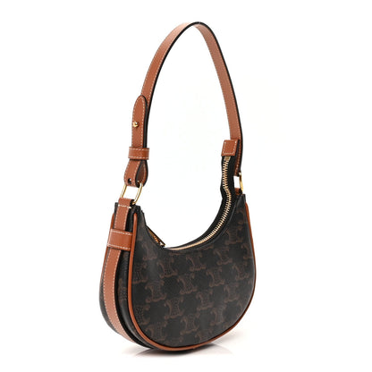 Celine Canvas Calfskin Mini Ava Triomphe Shoulder Bag Tan 2 of 8