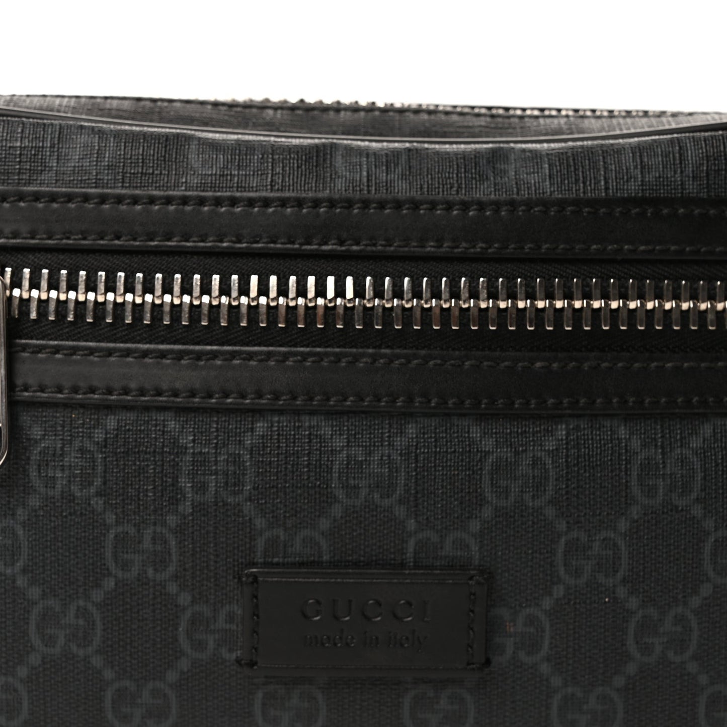 Soft GG Supreme Monogram Web Belt Bag  Black Grey