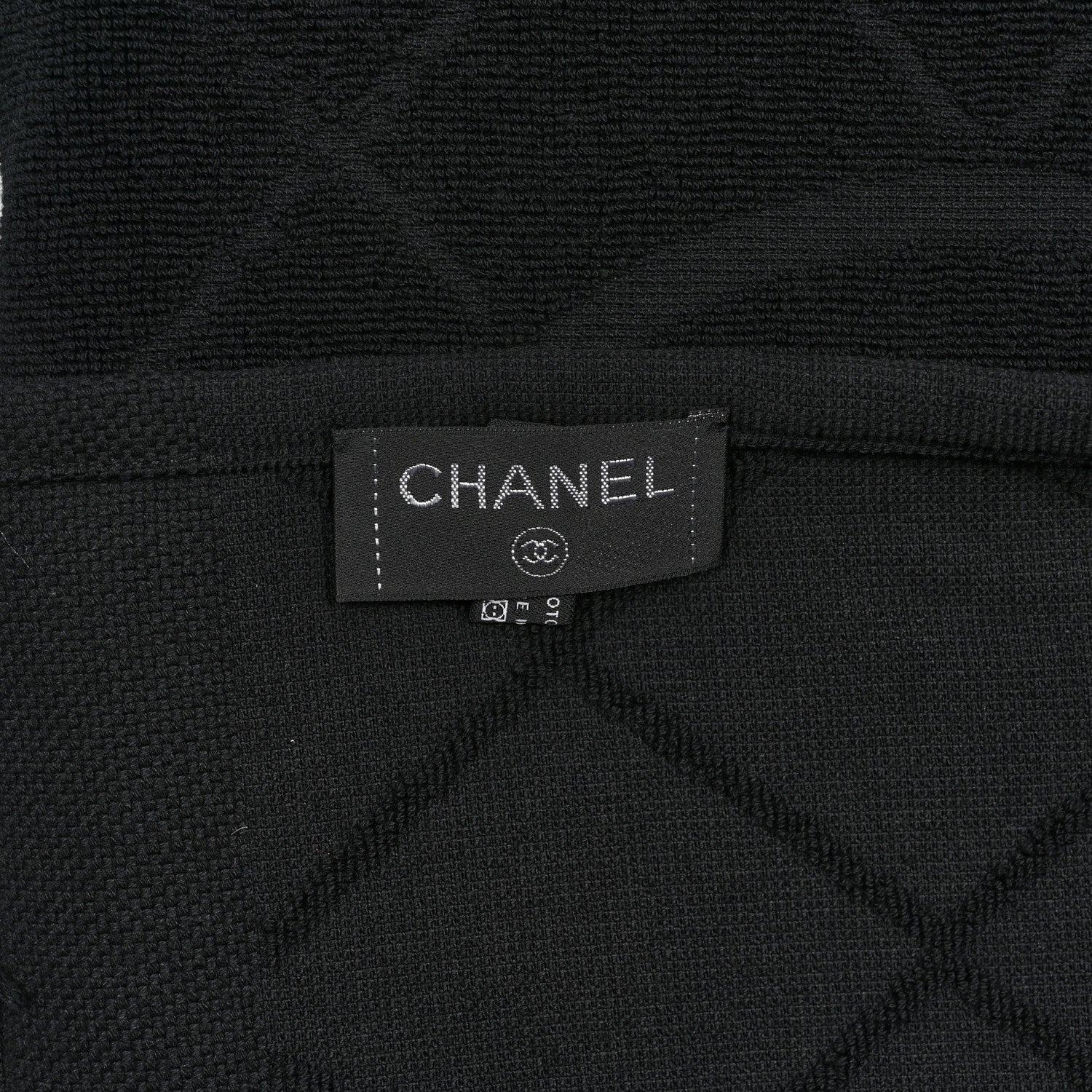 Chanel Terry Cotton CC Bath Towel XL Black 3 of 3