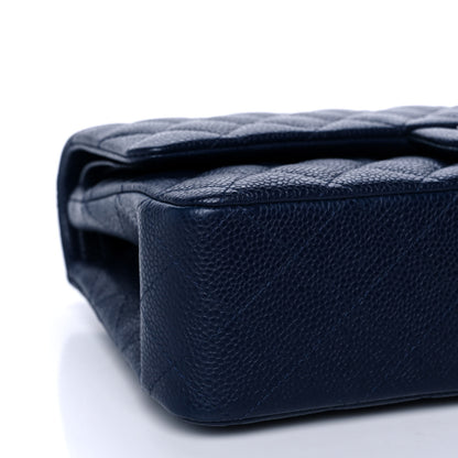 Chanel Caviar Quilted Medium Double Flap Navy 9 of 13