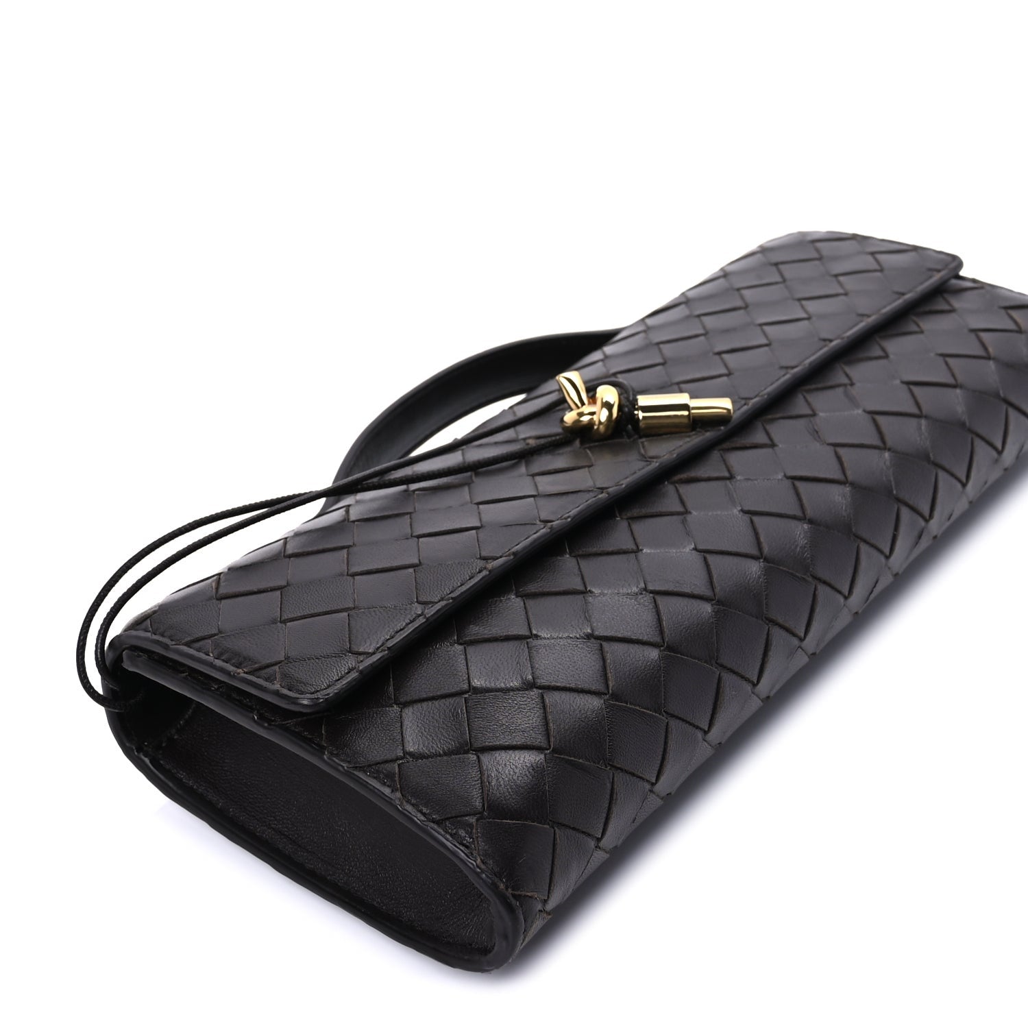 Bottega Veneta Nappa Intrecciato Long Andiamo Top Handle Clutch Dark Barolo 8 of 8