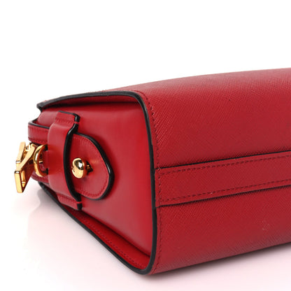 Prada Saffiano Soft Calfskin Esplanade Crossbody Bag Fuoco 7 of 8