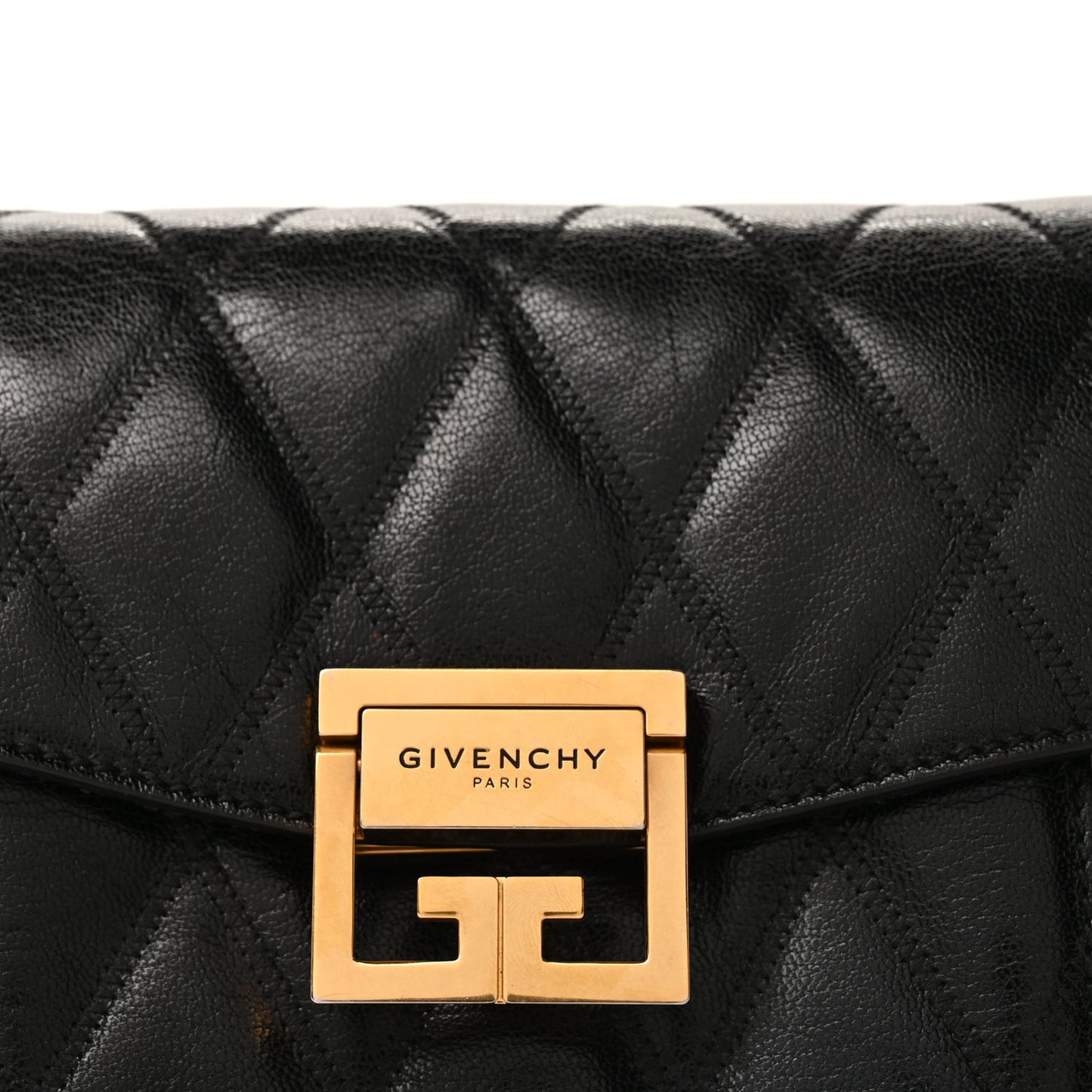 Goatskin Quilted Small GV3 Shoulder Bag  Black