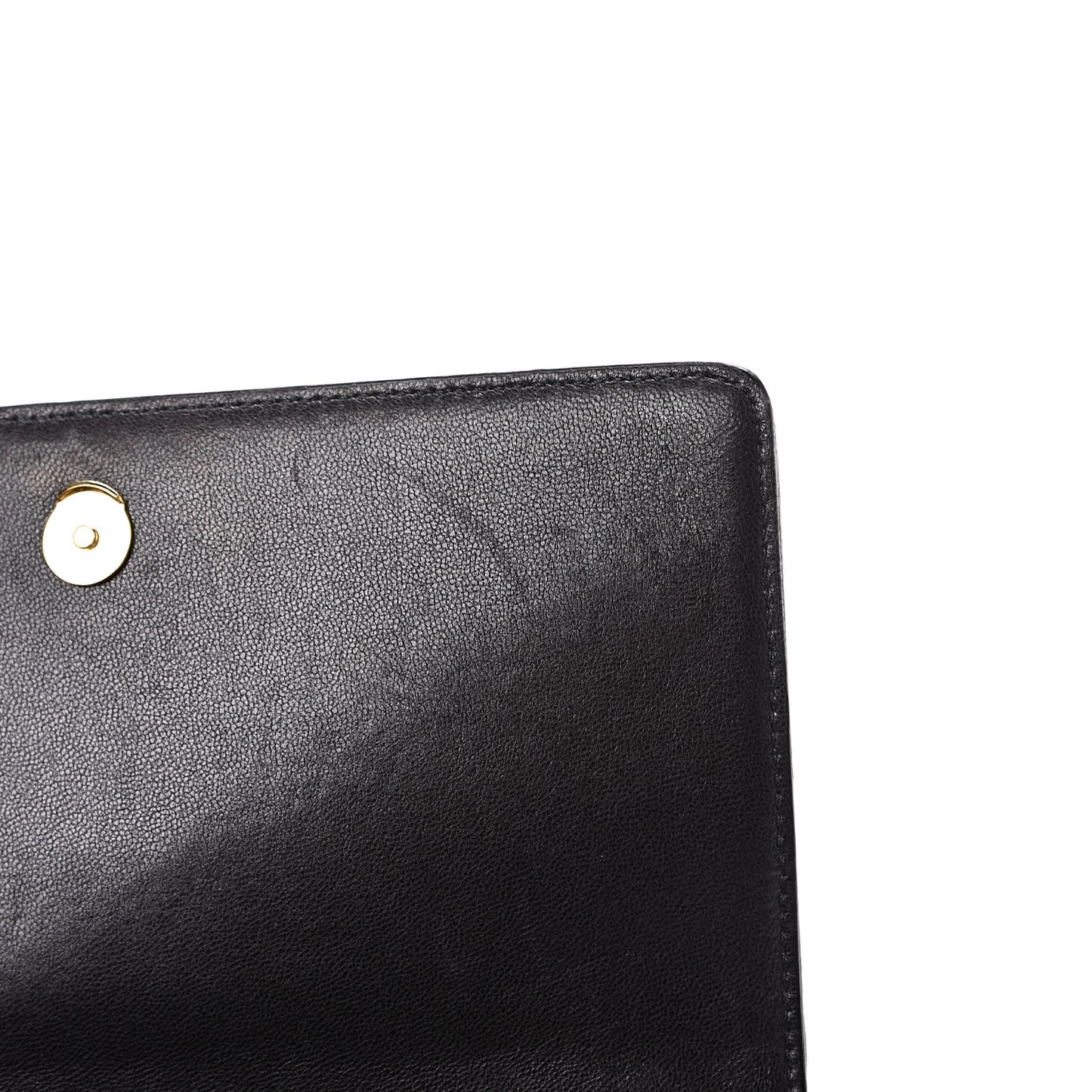 Lambskin Diamond Quilted Monogram Angie Chain Bag Black