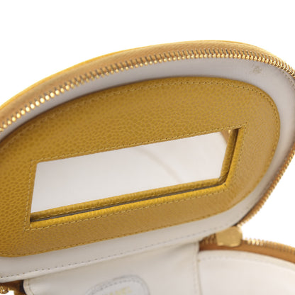 Chanel Caviar Vanity Cosmetic Case Yellow 9 of 9
