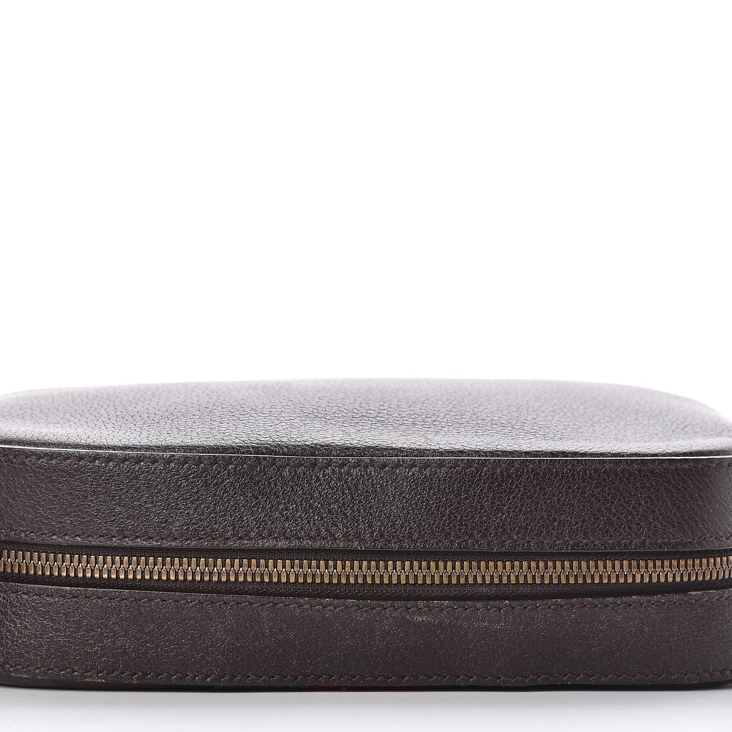 Textured Calfskin Web Small Webby Bee Shoulder Bag Brown Coffee