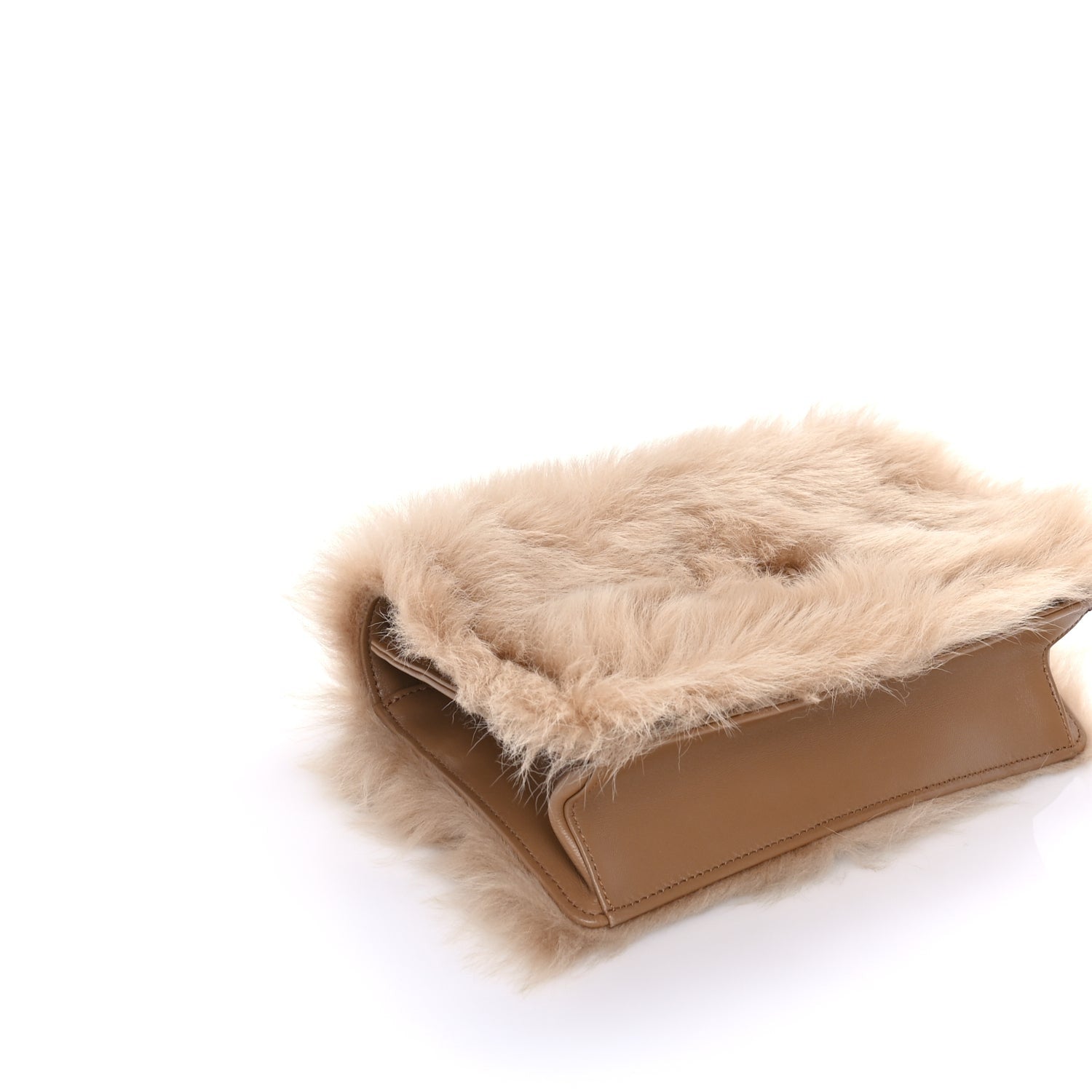 Miu Miu Shearling Flap Shoulder Bag  Brown 7 of 7