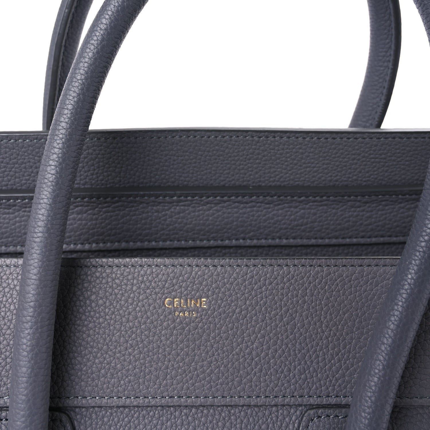 Celine Drummed Calfskin Mini Luggage  Kohl 5 of 9