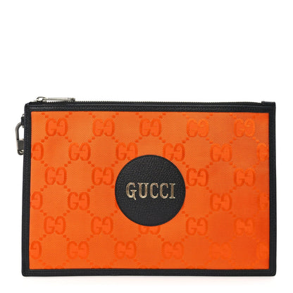 Gucci Econyl Nylon Monogram Off The Grid Zip Pouch Carrot Orange 1 of 9