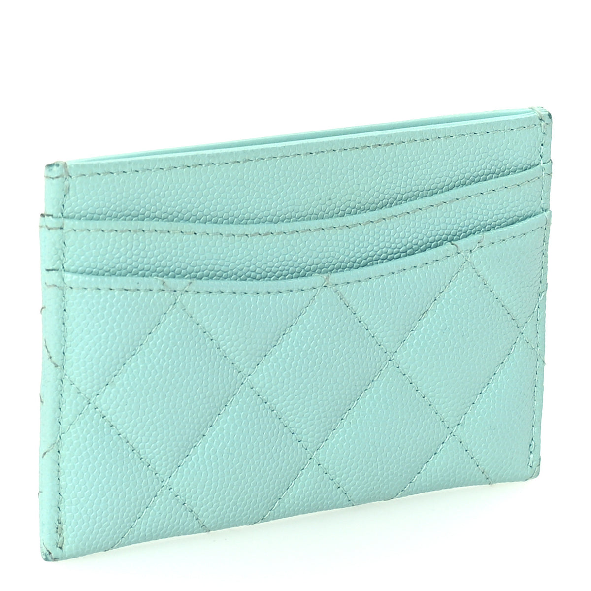 Chanel Caviar Quilted Flap Card Holder  Light Blue 3 of 8