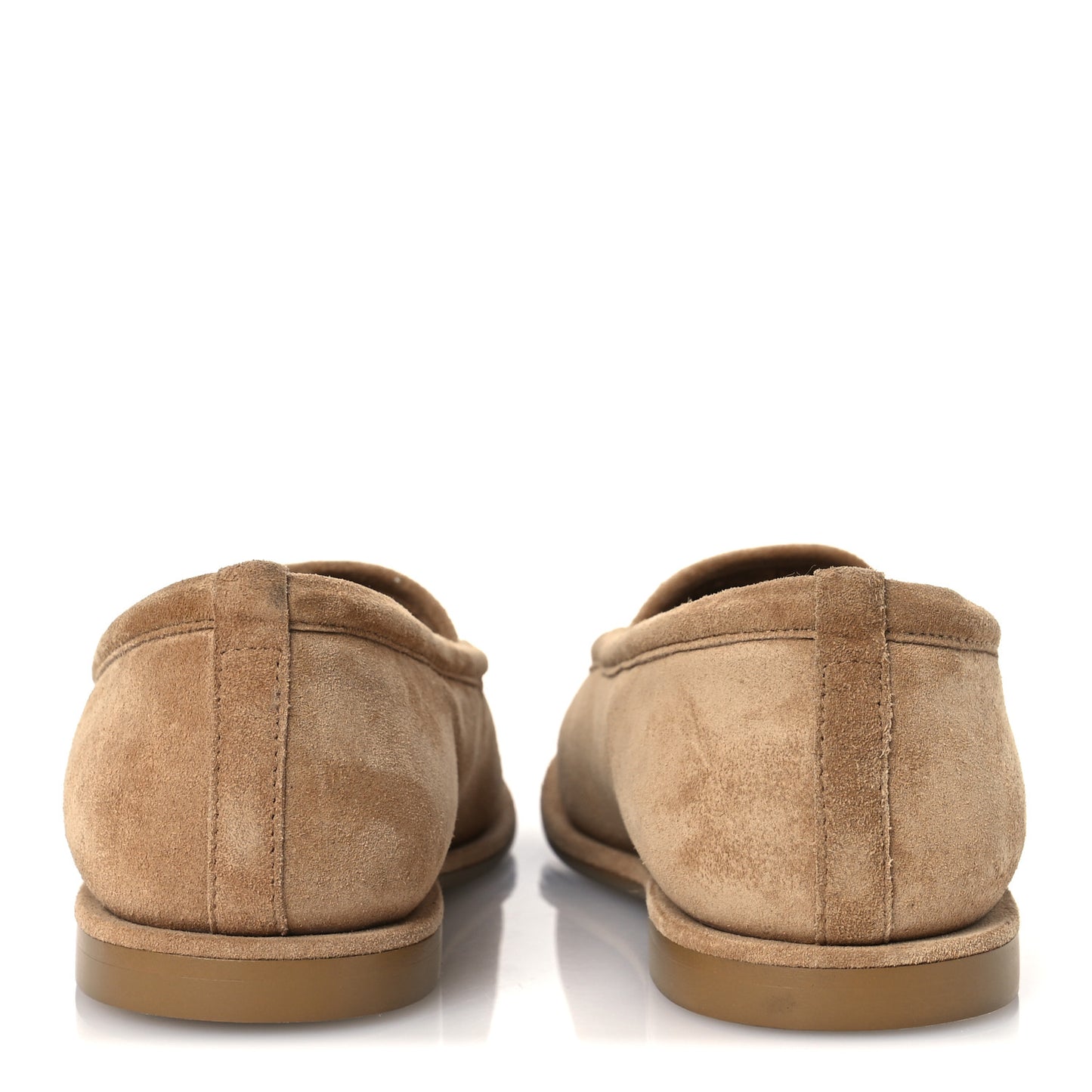 Suede Calfskin CC Loafers 37 Dark Beige