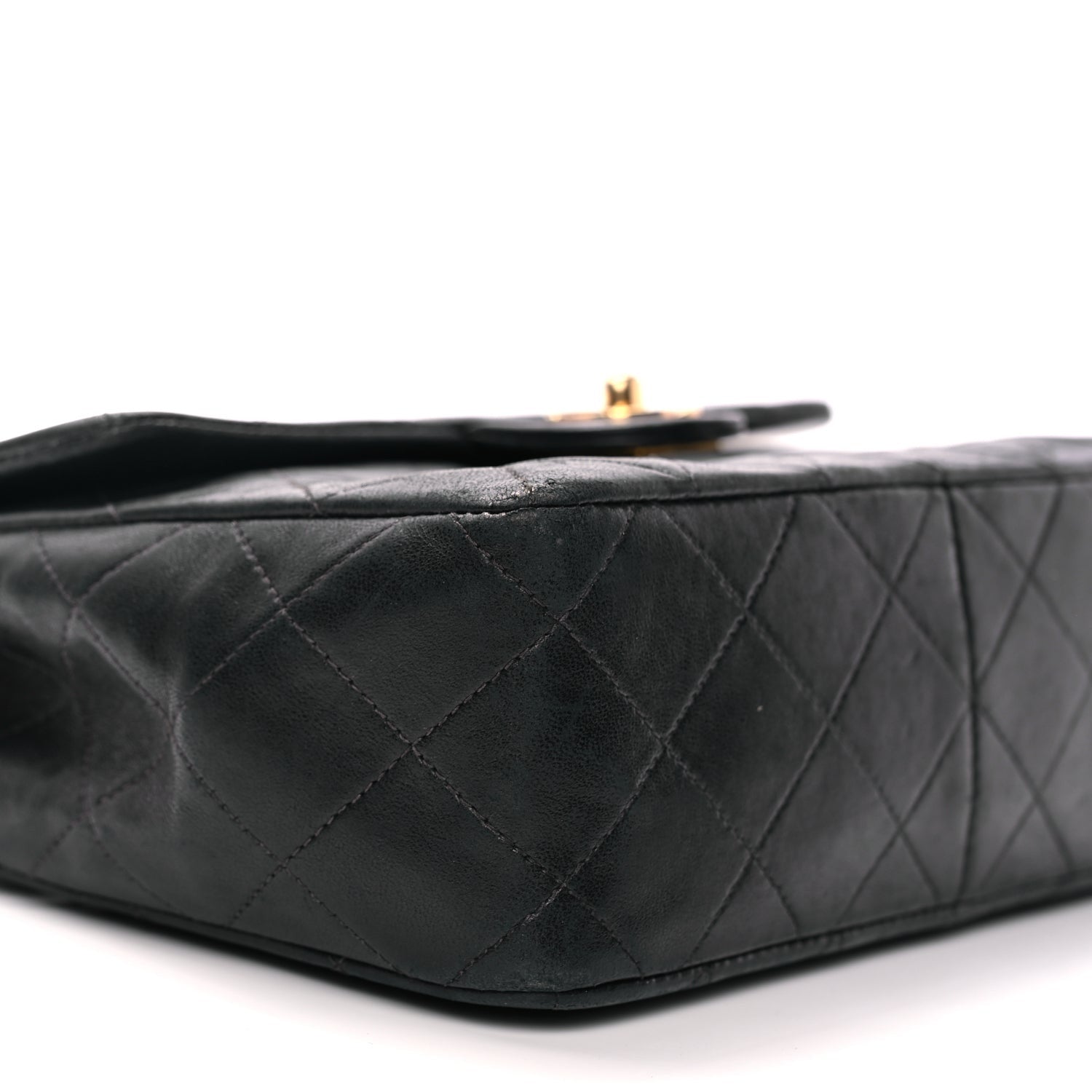 Chanel Lambskin Quilted Small Single Flap Black Black 8 of 9