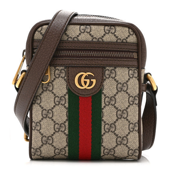 Gucci GG Supreme Monogram Web Mini Ophidia Messenger Brown 1 of 1