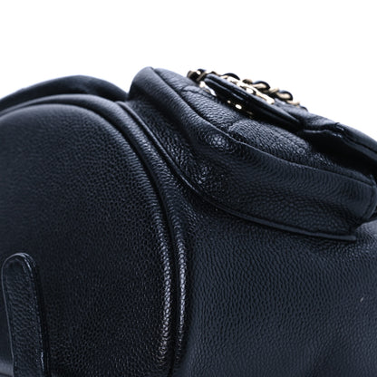 Chanel Shiny Caviar Quilted Small Duma Pockets Drawstring Backpack Black 8 of 11