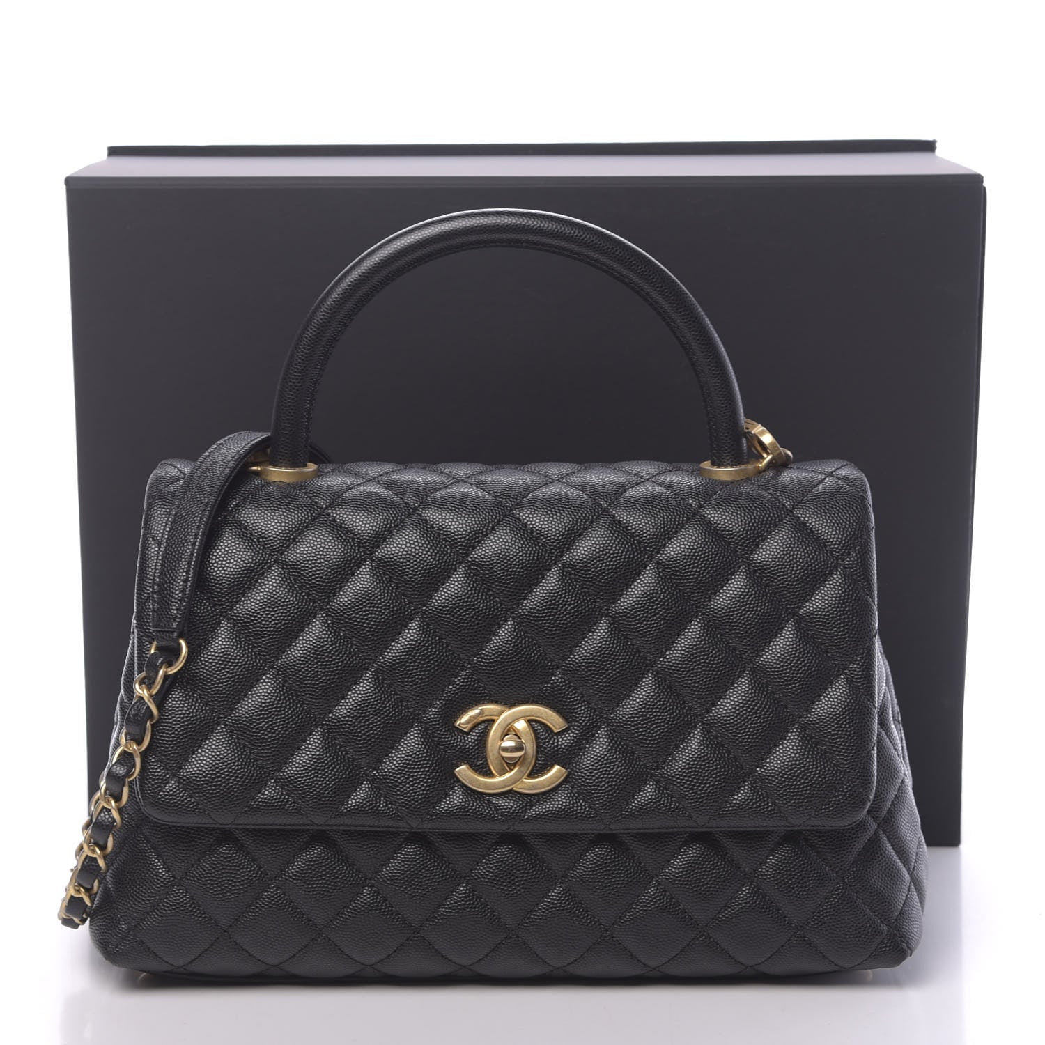 Chanel Caviar Quilted Small Coco Handle Flap Black 11 of 11