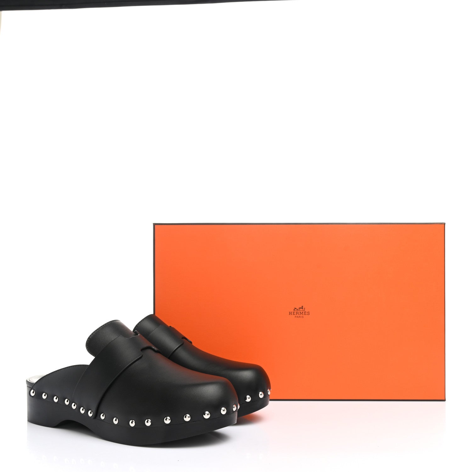 Hermes Calfskin Calya Mules 37 Black 9 of 9