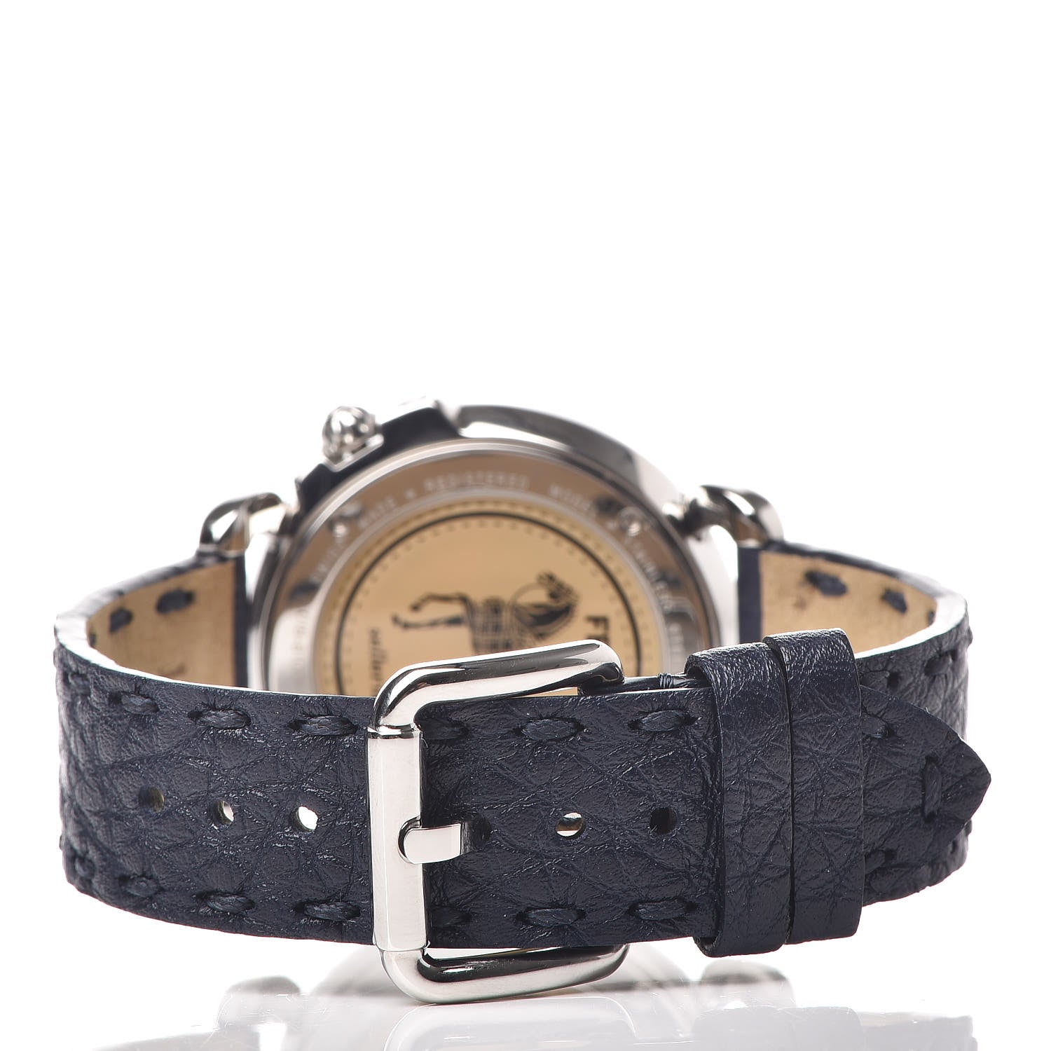 Fendi Stainless Steel Calfskin Diamond Pave Bezel Mother of Pearl 37mm Selleria Quartz Watch 4 of 9